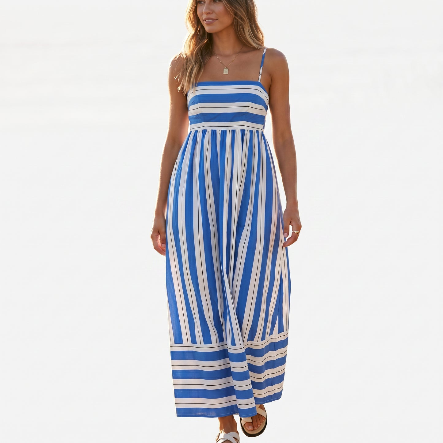 Frida - Stylish Striped Summer Maxi Dress