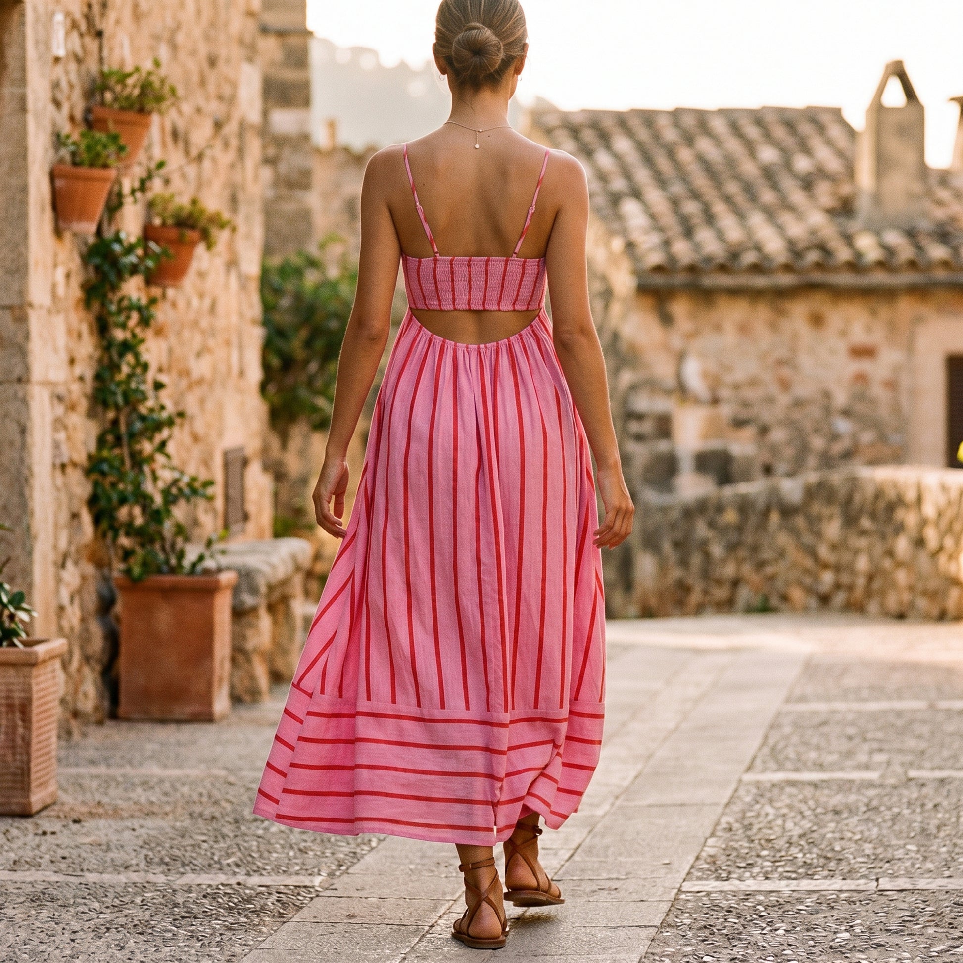 Frida - Stylish Striped Summer Maxi Dress