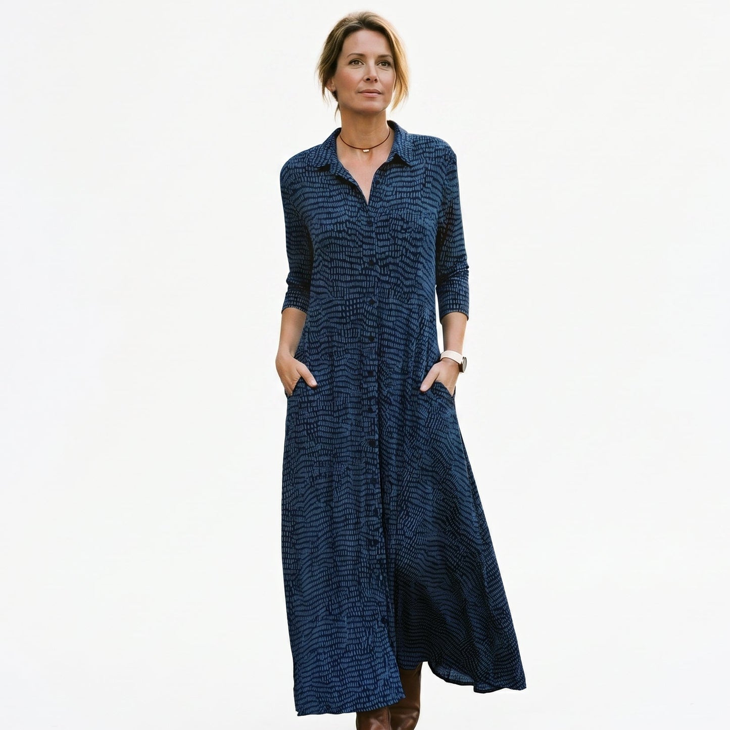 Georgia - Relaxed V-Neck Maxi Dress for Women DONE 05-10-2026