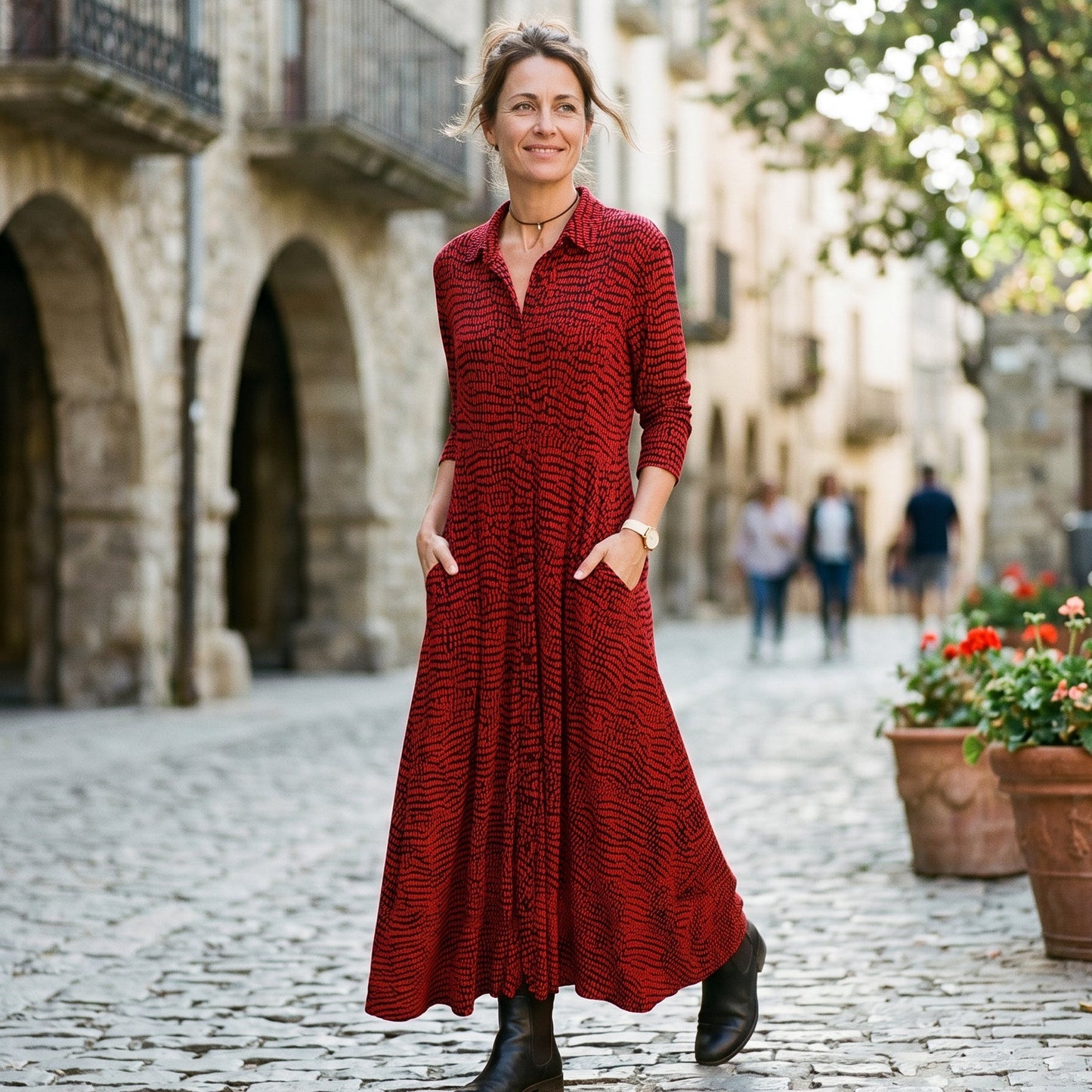 Georgia - Relaxed V-Neck Maxi Dress for Women DONE 05-10-2026