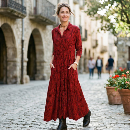 Georgia - Relaxed V-Neck Maxi Dress for Women DONE 05-10-2026
