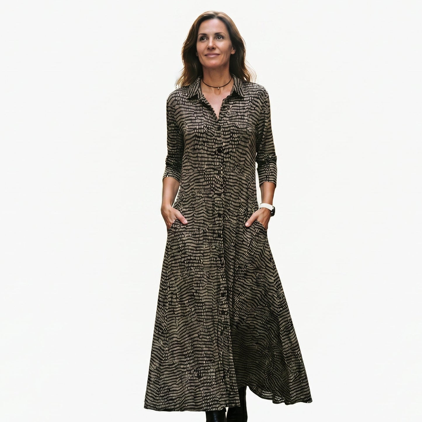 Georgia - Relaxed V-Neck Maxi Dress for Women DONE 05-10-2026