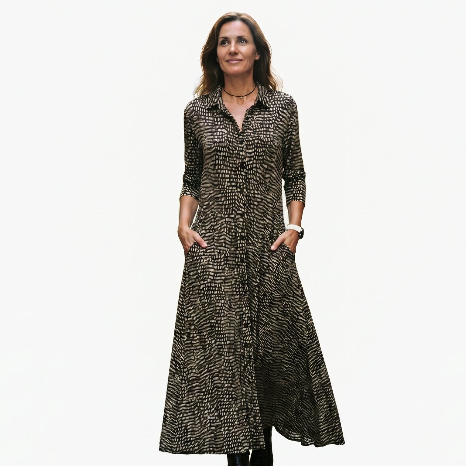 Georgia - Relaxed V-Neck Maxi Dress for Women DONE 05-10-2026