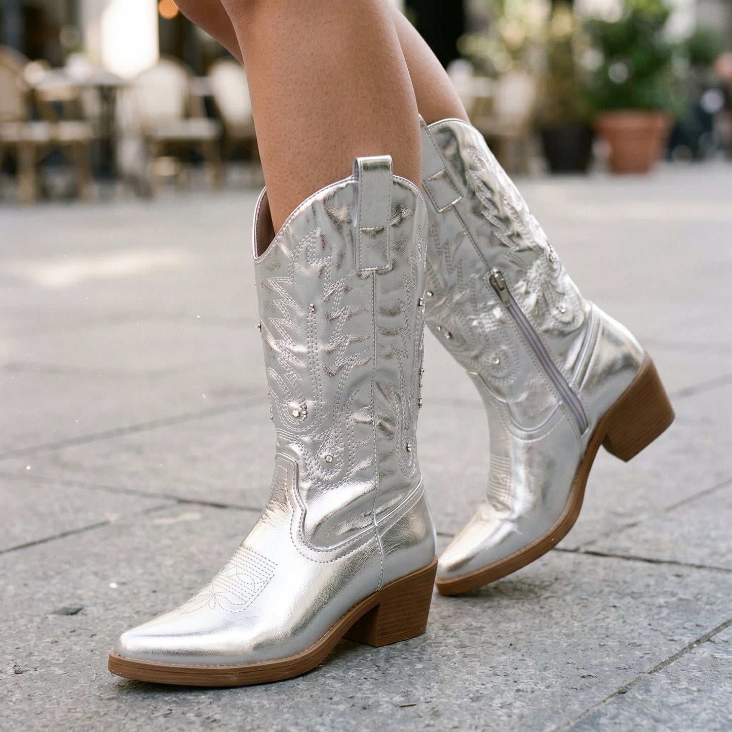 Gracie - Elegant Metallic Cowboy Boots for Women DONE 05-06-2026