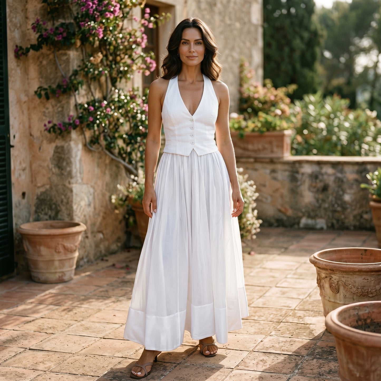 Hazel - Elegant White Summer Maxi Dress DONE 05-23-2026