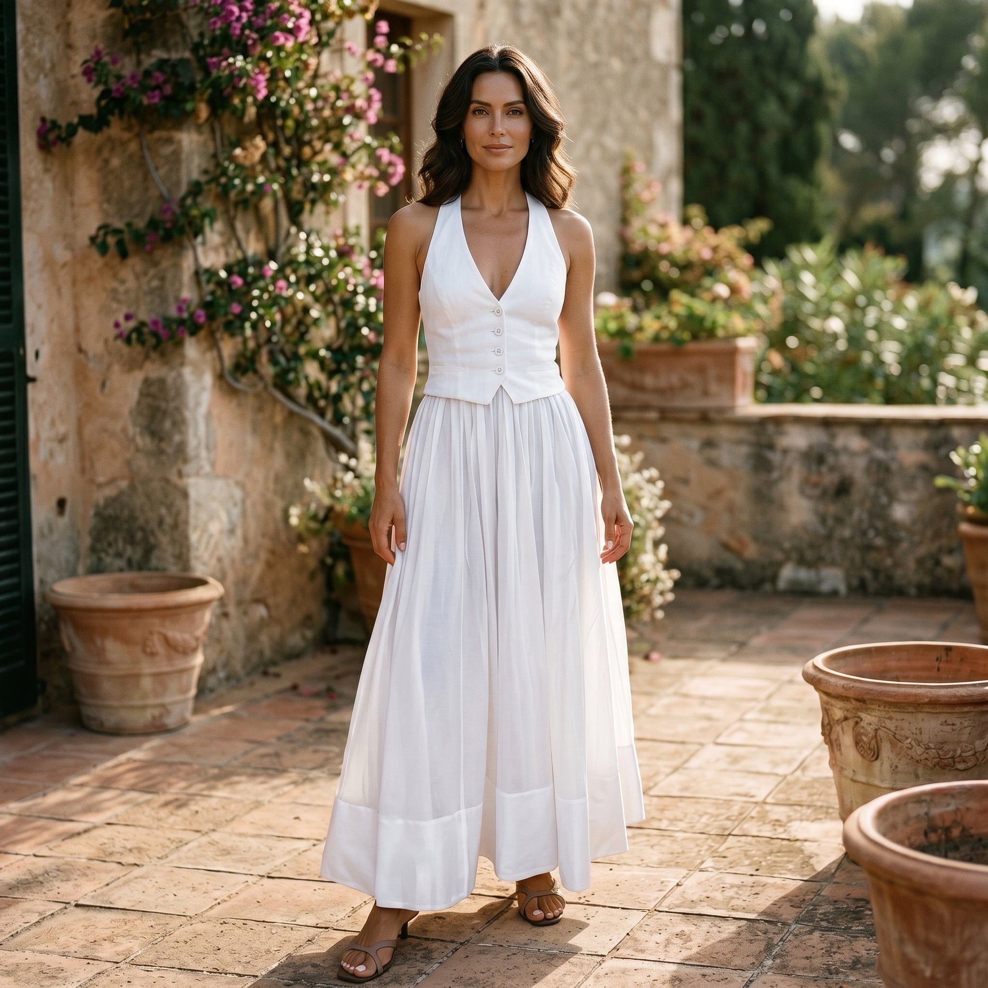 Hazel - Elegant White Summer Maxi Dress DONE 05-23-2026