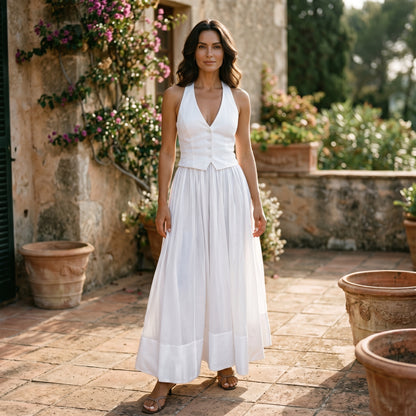 Hazel - Elegant White Summer Maxi Dress DONE 05-23-2026