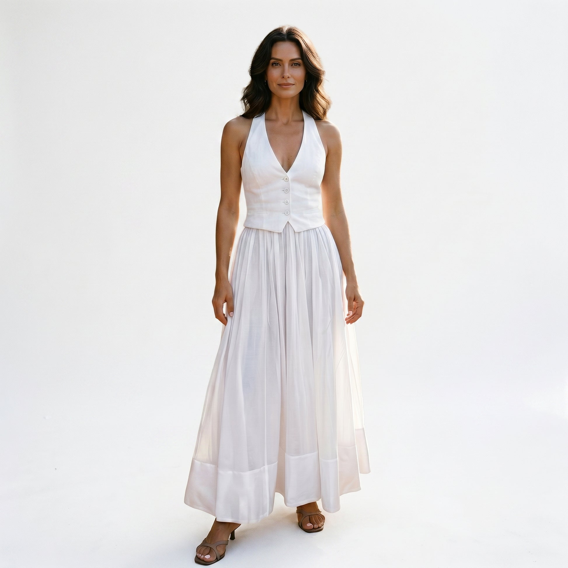 Hazel - Elegant White Summer Maxi Dress DONE 05-23-2026