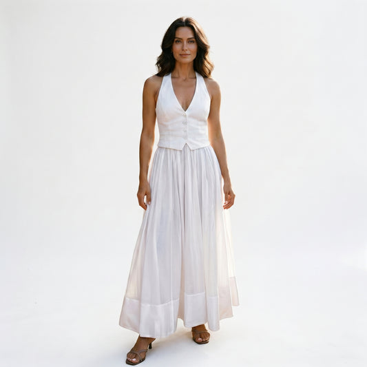 Hazel - Elegant White Summer Maxi Dress DONE 05-23-2026