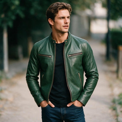 Hudson - Vintage Brown Leather Jacket for Men