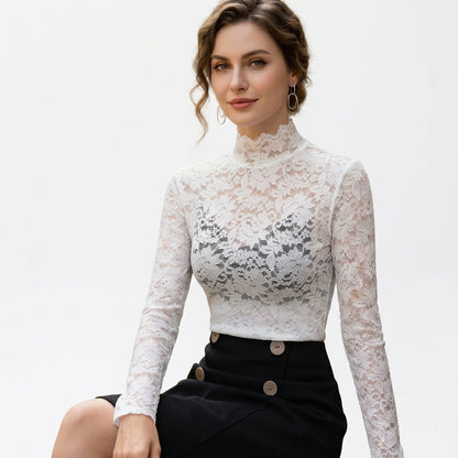 Isadora - Elegant Floral Lace High Neck Blouse DONE 06-11-2026