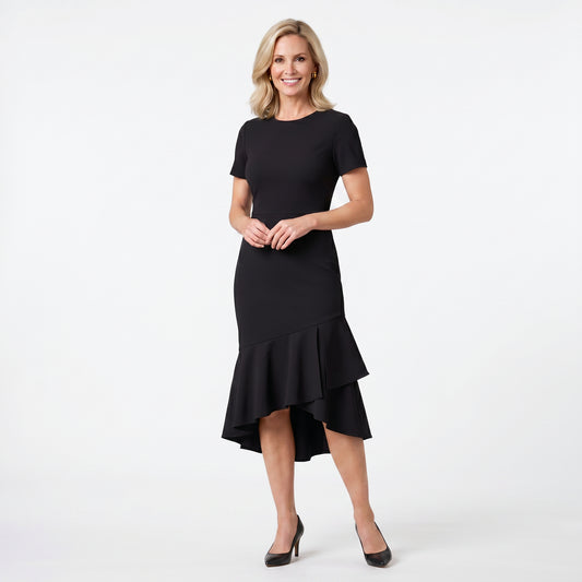 Juliana - Elegant Midi Dress with Sleeves