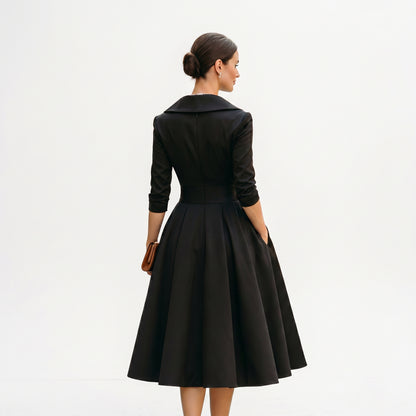 Karla - Elegant Satin Midi Wedding Guest Dress