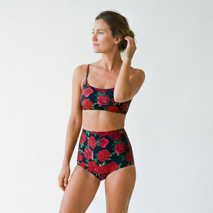 Layla - Floral High Waist Swim Shorts DONE 05-21-2026