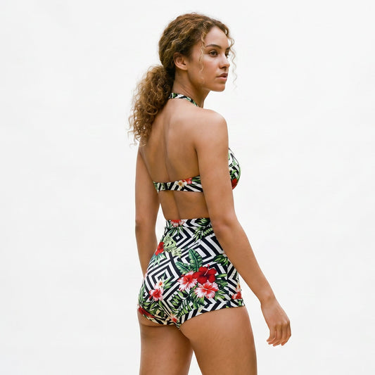 Layla - Floral High Waist Swim Shorts DONE 05-21-2026
