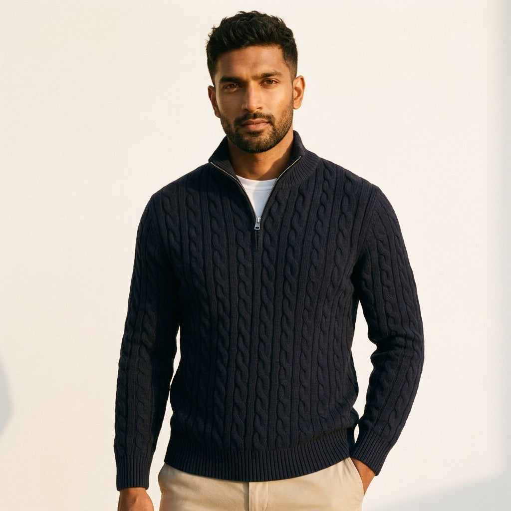 Lightweight Quarter Zip Sweater for Men