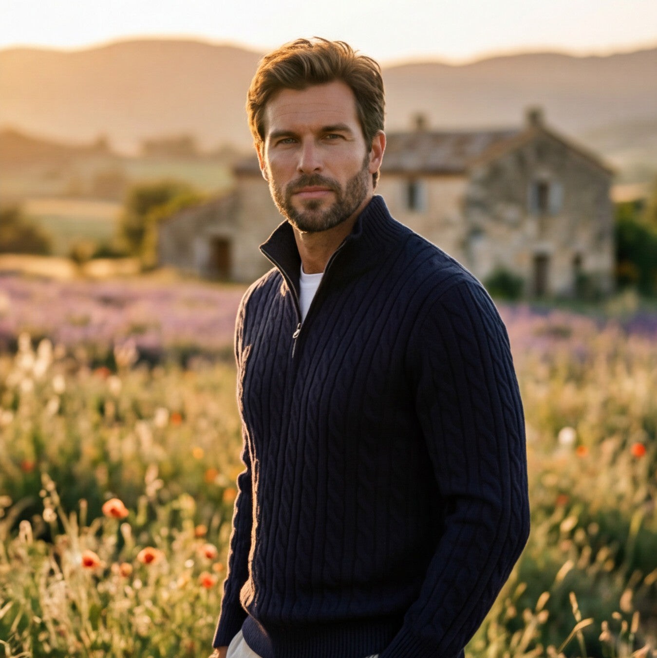 Lightweight Quarter Zip Sweater for Men