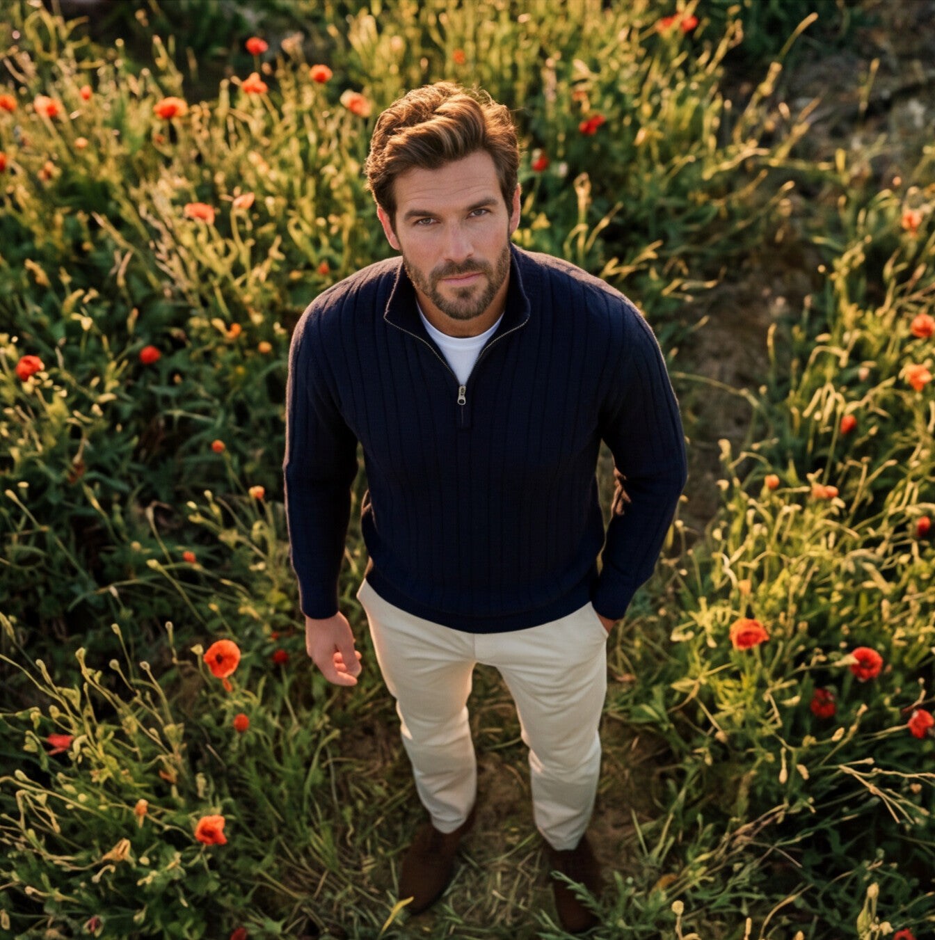 Lightweight Quarter Zip Sweater for Men