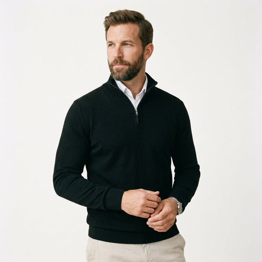 Lightweight Slim Fit Quarter Zip Mens Sweater