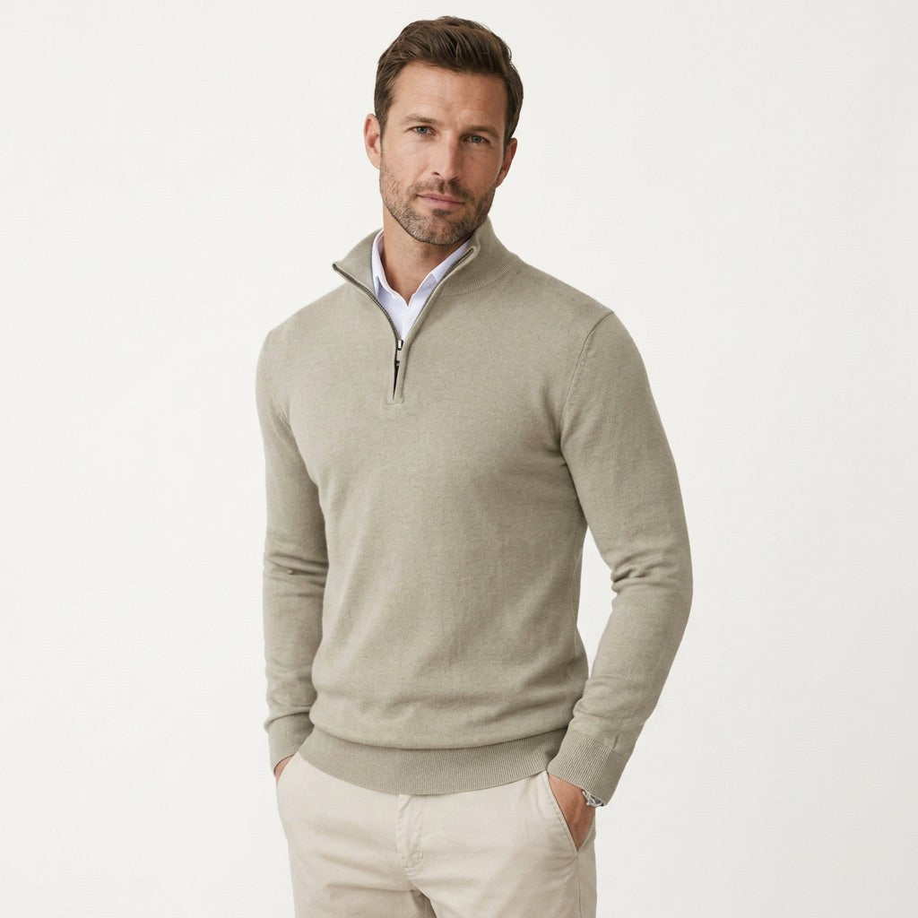 Lightweight Slim Fit Quarter Zip Mens Sweater