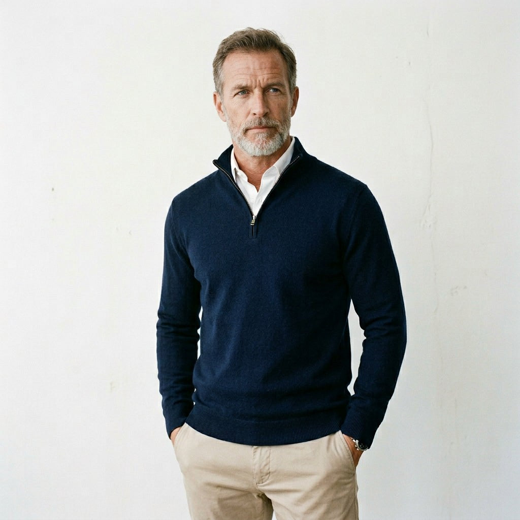 Lightweight Slim Fit Quarter Zip Mens Sweater