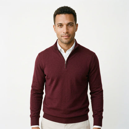 Lightweight Slim Fit Quarter Zip Mens Sweater