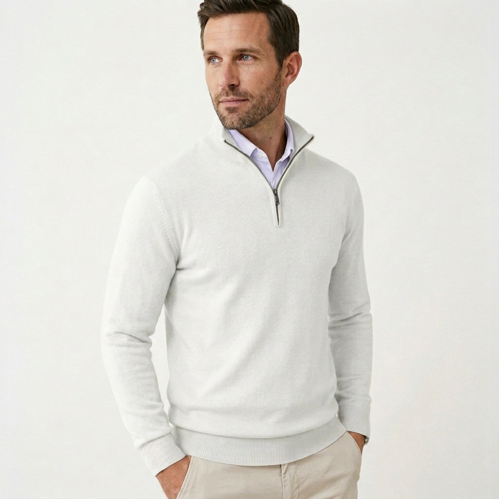 Lightweight Slim Fit Quarter Zip Mens Sweater