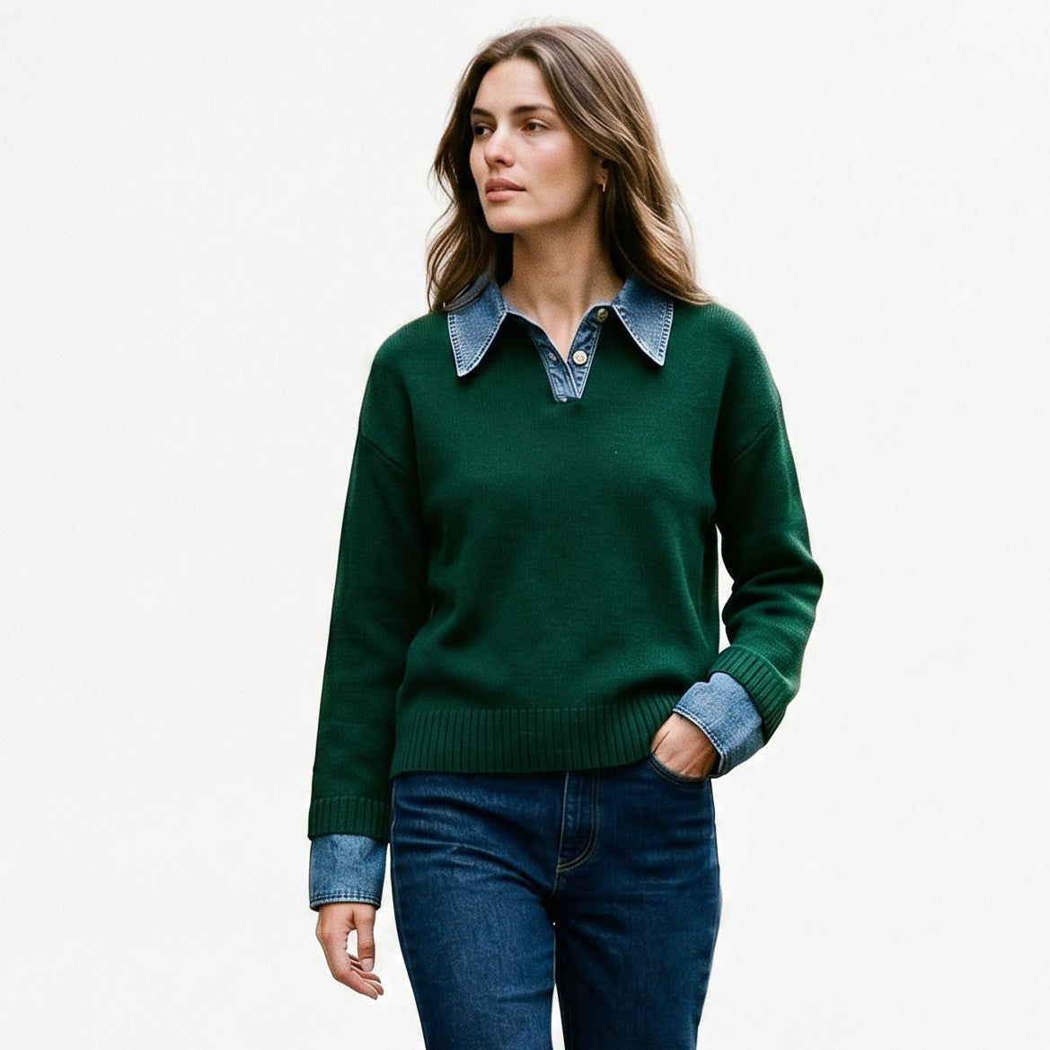 Lucy - Stylish Women's Sweater with 2 in 1 Panel Lapel DONE 05-09-2026