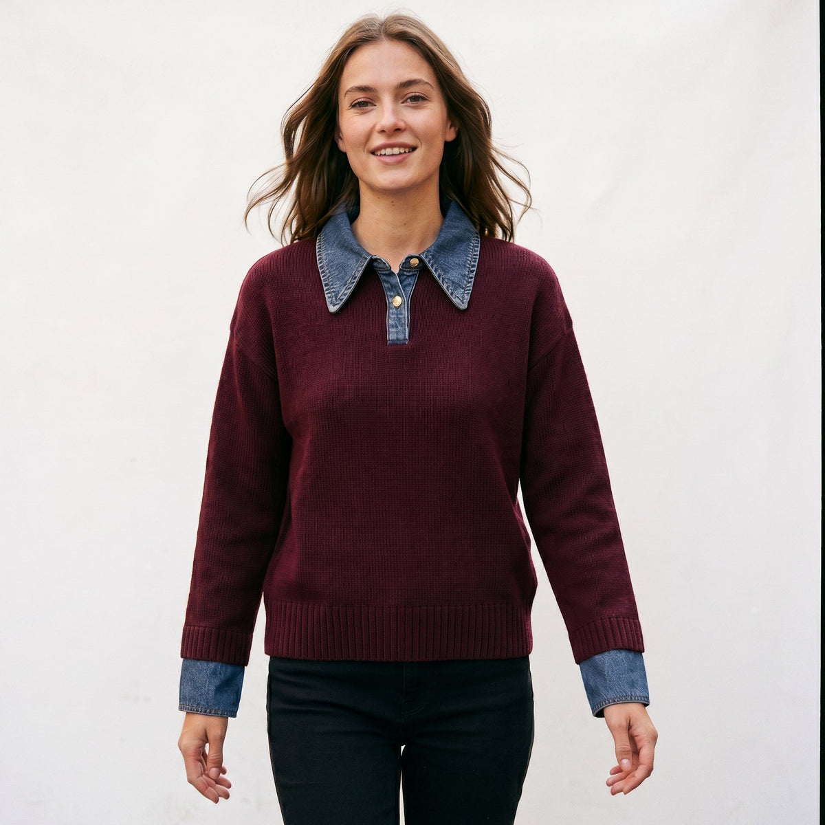 Lucy - Stylish Women's Sweater with 2 in 1 Panel Lapel DONE 05-09-2026