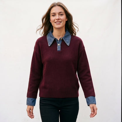 Lucy - Stylish Women's Sweater with 2 in 1 Panel Lapel DONE 05-09-2026