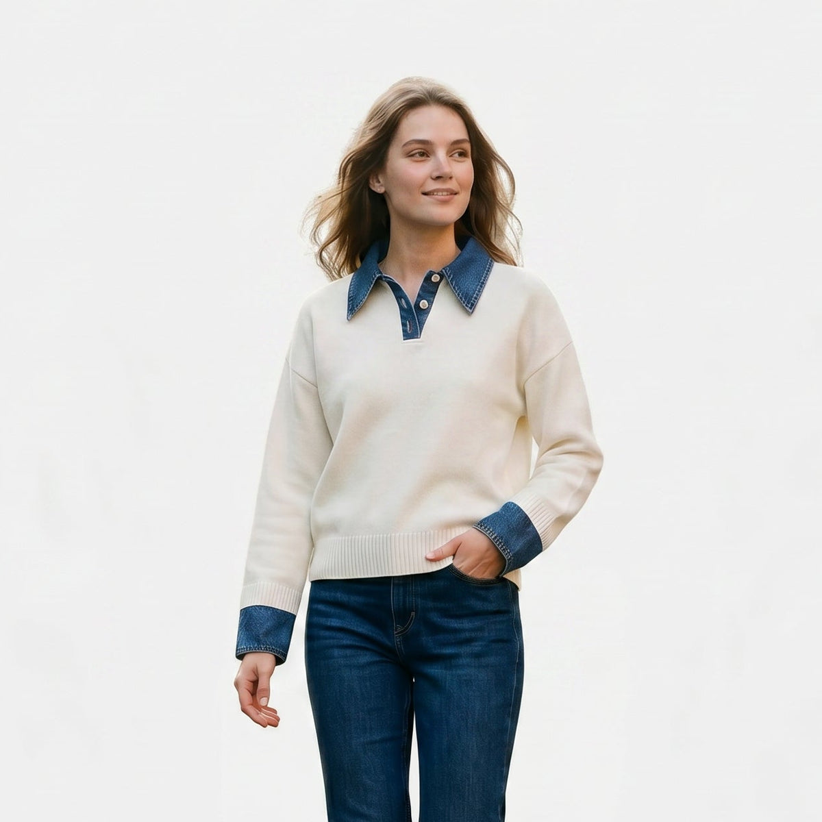 Lucy - Stylish Women's Sweater with 2 in 1 Panel Lapel DONE 05-09-2026