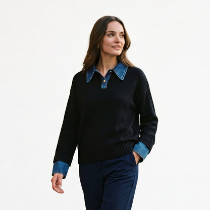 Lucy - Stylish Women's Sweater with 2 in 1 Panel Lapel DONE 05-09-2026