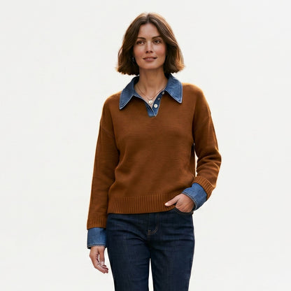 Lucy - Stylish Women's Sweater with 2 in 1 Panel Lapel DONE 05-09-2026