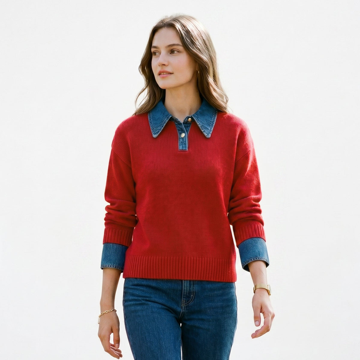 Lucy - Stylish Women's Sweater with 2 in 1 Panel Lapel DONE 05-09-2026