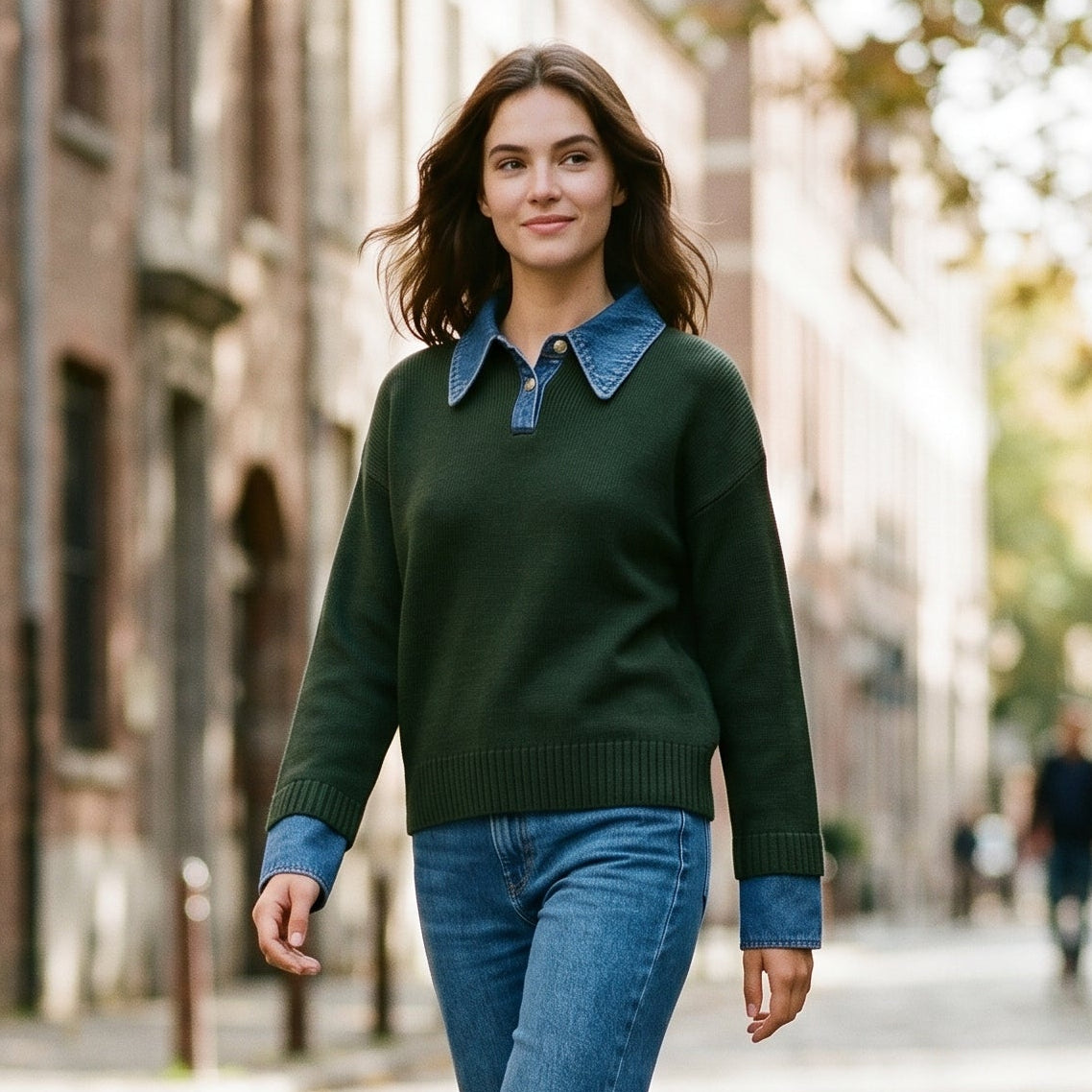 Lucy - Stylish Women's Sweater with 2 in 1 Panel Lapel DONE 05-09-2026