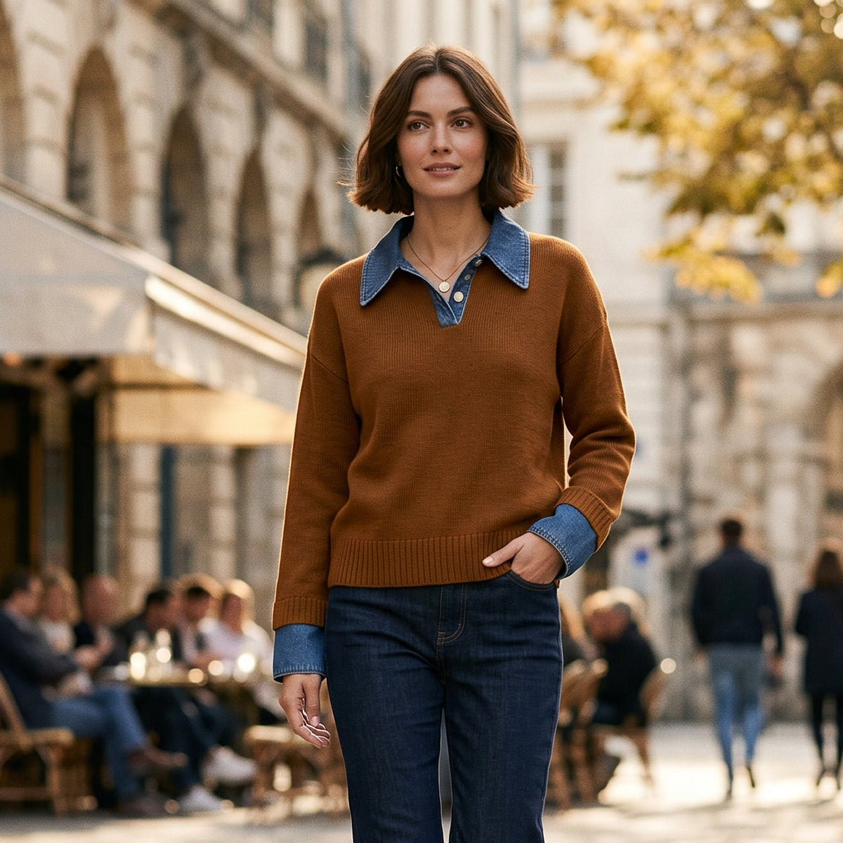Lucy - Stylish Women's Sweater with 2 in 1 Panel Lapel DONE 05-09-2026