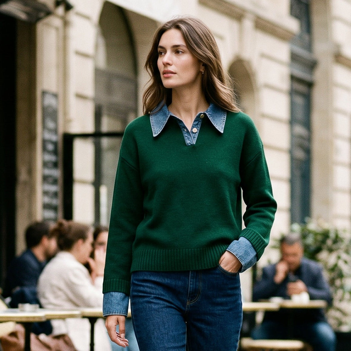 Lucy - Stylish Women's Sweater with 2 in 1 Panel Lapel DONE 05-09-2026