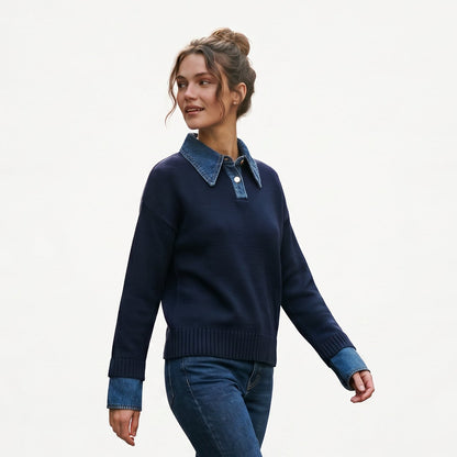 Lucy - Stylish Women's Sweater with 2 in 1 Panel Lapel DONE 05-09-2026