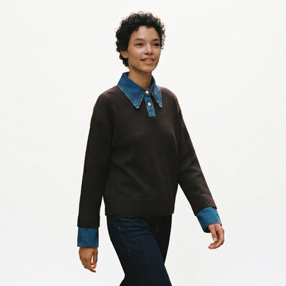Lucy - Stylish Women's Sweater with 2 in 1 Panel Lapel DONE 05-09-2026