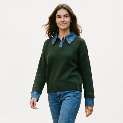 Lucy - Stylish Women's Sweater with 2 in 1 Panel Lapel DONE 05-09-2026