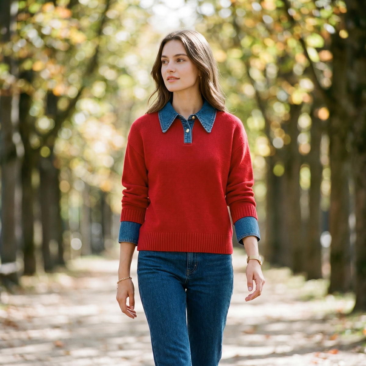 Lucy - Stylish Women's Sweater with 2 in 1 Panel Lapel DONE 05-09-2026