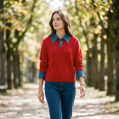 Lucy - Stylish Women's Sweater with 2 in 1 Panel Lapel DONE 05-09-2026