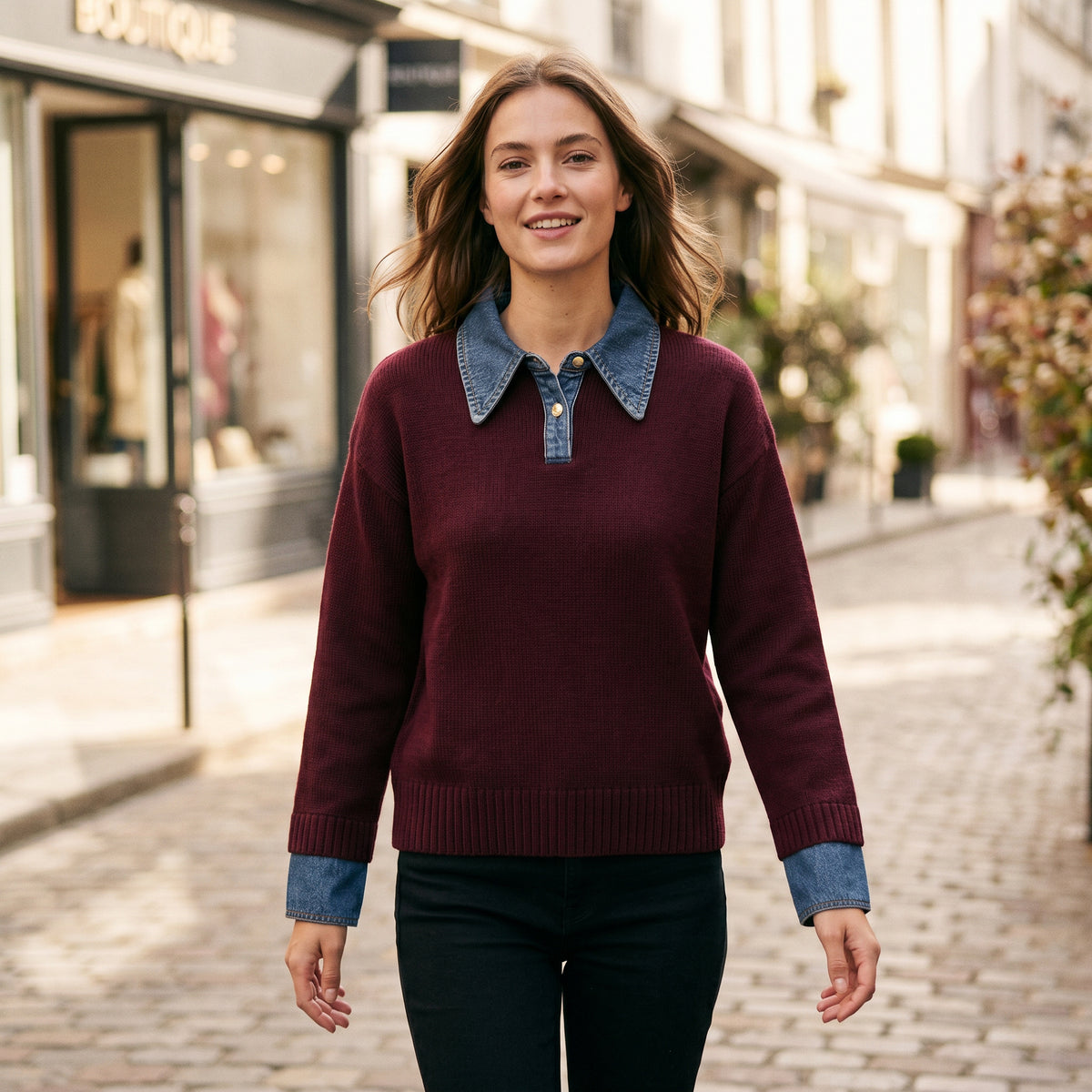 Lucy - Stylish Women's Sweater with 2 in 1 Panel Lapel DONE 05-09-2026