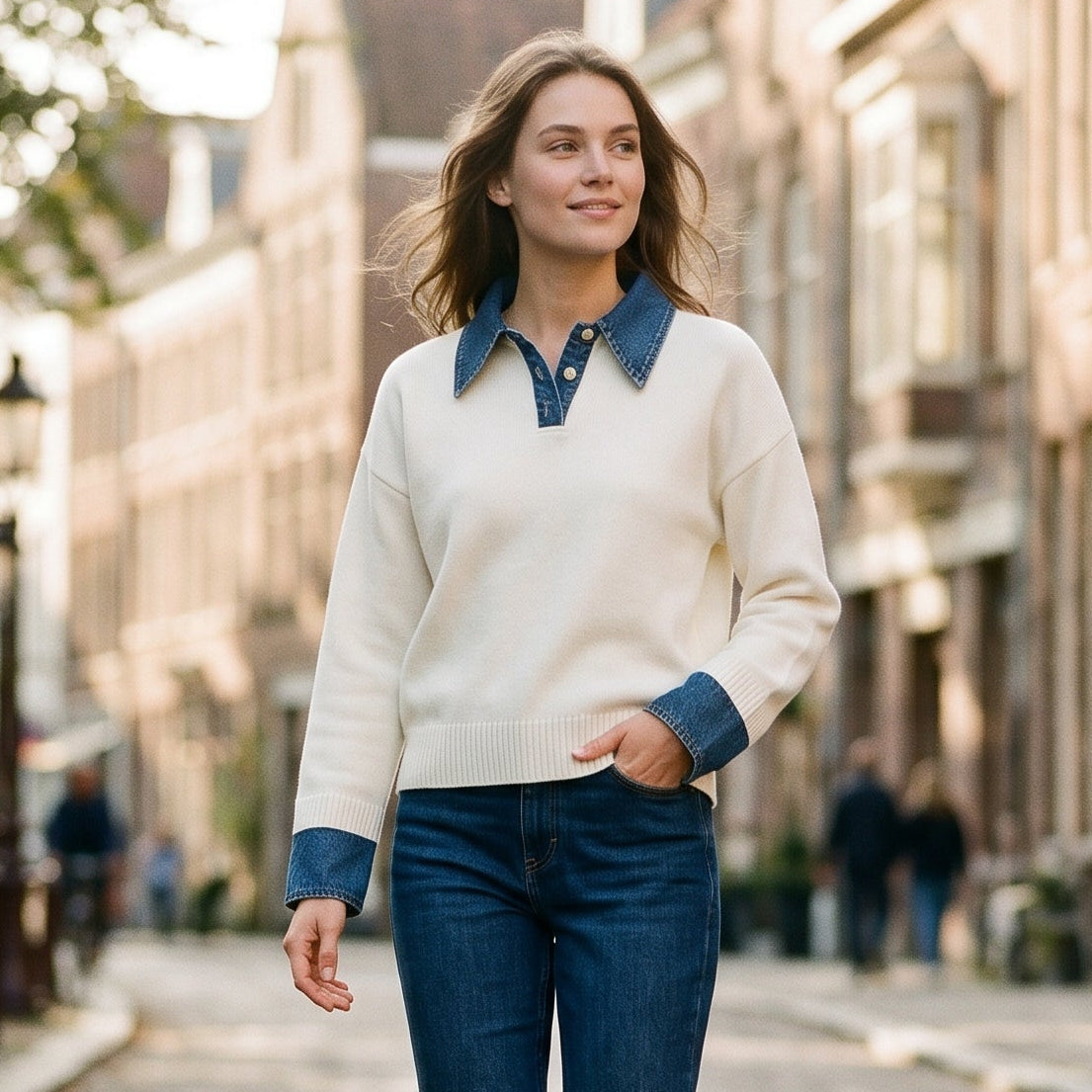 Lucy - Stylish Women's Sweater with 2 in 1 Panel Lapel DONE 05-09-2026