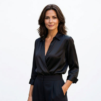 Lydia - Elegant Long Sleeve Silver Blouse DONE 06-11-2026