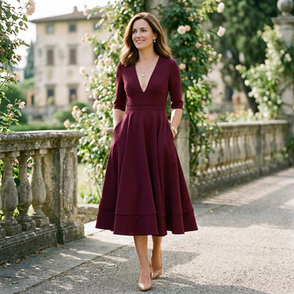 Lydia - Elegant White Midi Dress for Timeless Style DONE 05-12-2026