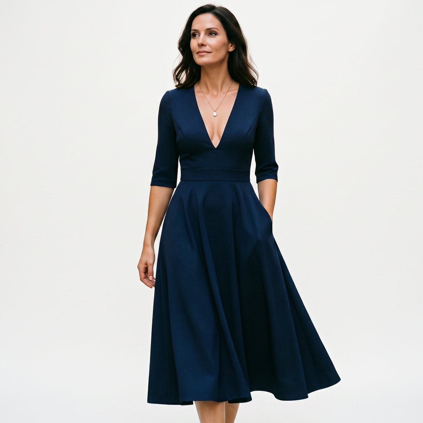 Lydia - Elegant White Midi Dress for Timeless Style DONE 05-12-2026