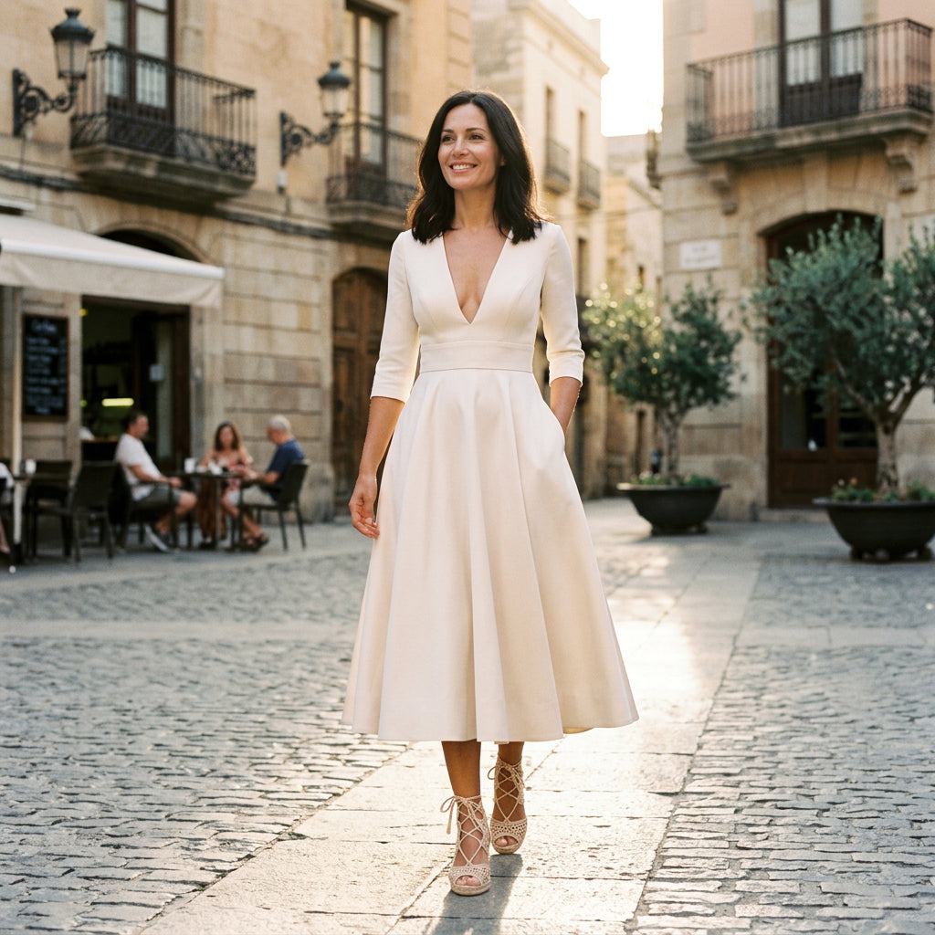 Lydia - Elegant White Midi Dress for Timeless Style DONE 05-12-2026
