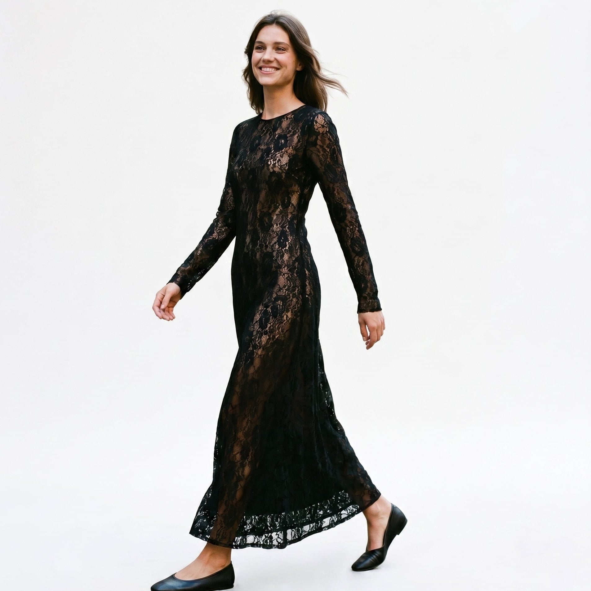Maddie - Elegant Black Lace Formal Dress Approved