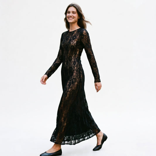 Maddie - Elegant Black Lace Formal Dress Approved